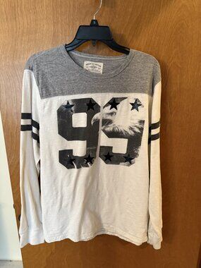 American Eagle Outfitters Vintage Off-White Long Sleeve Pullover Shirt Sz Large